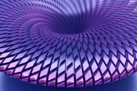 Abstract dynamic shape with mesh on monocrone isolated background. 3D illustration and rendering. Elegant line background.の写真素材