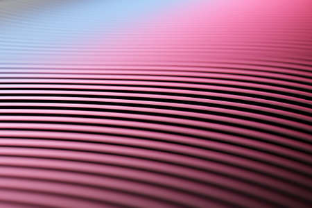 3d illustration of a stereo strip of different colors. Geometric stripes similar to waves. Abstract red glowing crossing lines patternの写真素材