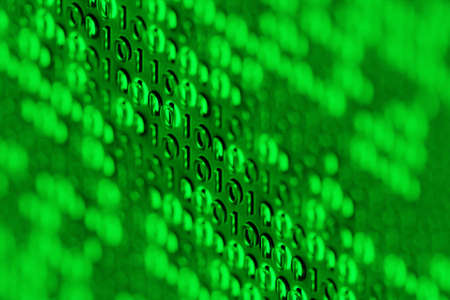 3d illustration of background in a green matrix style. Falling random numbers.の写真素材