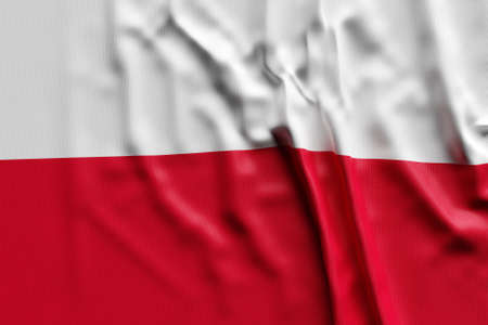 3D illustration of Poland national developing flag. Country symbol.の写真素材