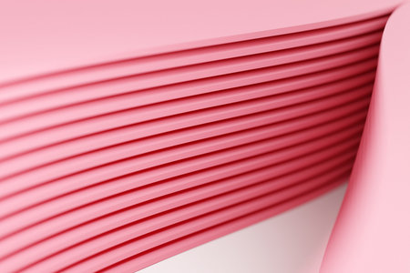 3d illustration of a stereo strip of different colors. Geometric stripes similar to waves. Abstract...