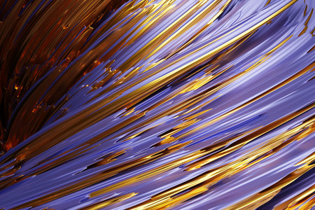 3D illustration of a hypnotic pattern. Abstract purple with gold background with shimmering circles...
