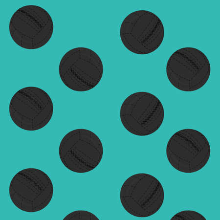 Pattern from black medicine balls on a green background. Background with sports themeのイラスト素材