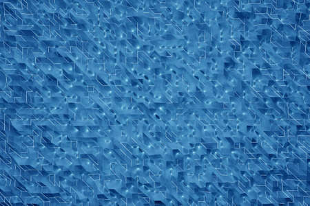 3d illustration blue rhombus pattern. Set of squares on monocrome background, pattern. Geometry background, patternの写真素材