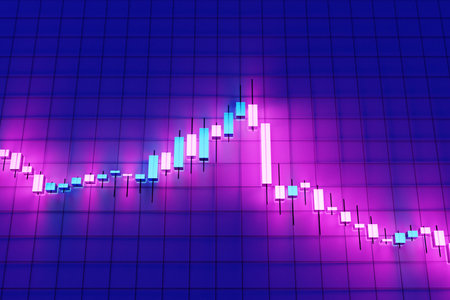 3d illustartion Candle stick graph of investment trading in the stock market, bullish point, bearish...