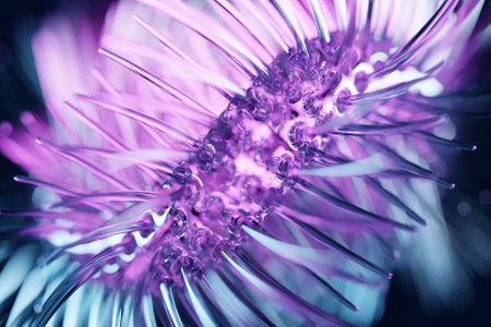 3D illustration , close up of the many spikes on a dark background.の写真素材