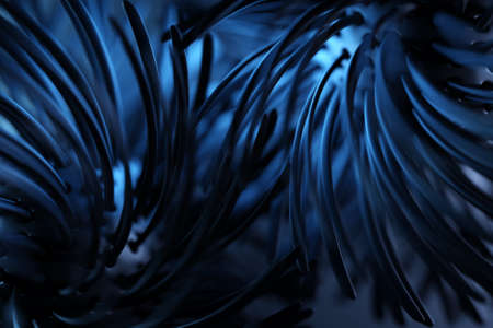 3D rendering abstract dark round fractal, portal. round spiral on black isolated backgroundの写真素材