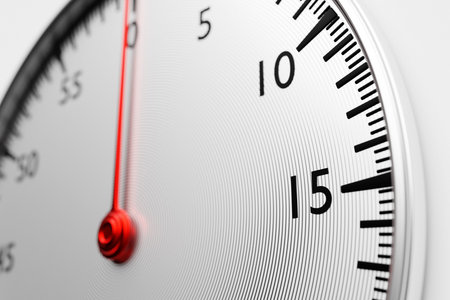3d illustration of the white round clock, stopwatch on a black and white checkered background.