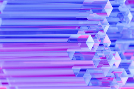 3d illustration of a purple stripe. Abstract glowing crossing lines pattern