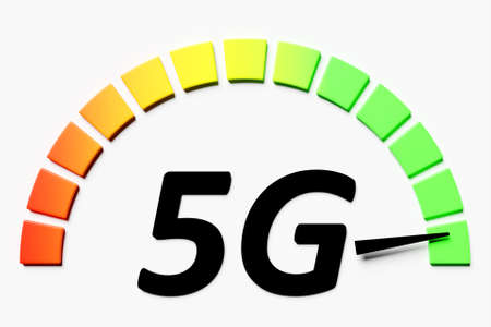 3D illustration of a working cellular connection WI-fi, 5G on a white background. icon for mobile phone or smart deviceの写真素材