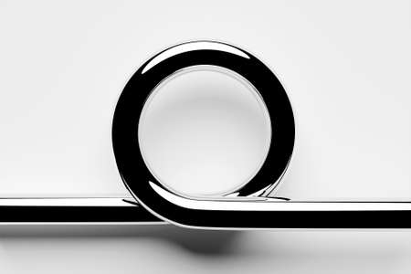 3d render of a stainless steel spring on white backgroundの写真素材