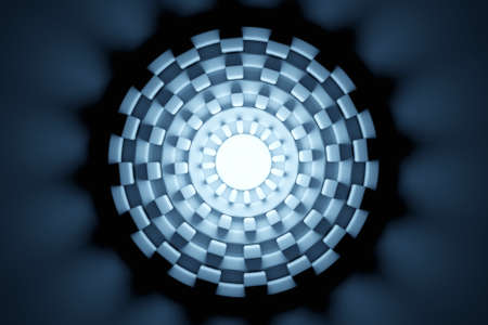 3D rendering abstract neon round fractal, portal. Colorful round spiral.の写真素材