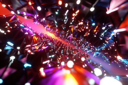 Abstract background with horizontal disruptions of colorful stripes, flow lines, soft focus. Glitch effect background, 3d illustrationの写真素材