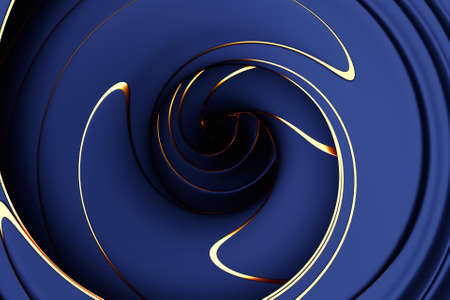 3D illustration of a abstract blue background with scintillating circles and gloss. illustration beautiful. Abstract background with twirl effectの写真素材