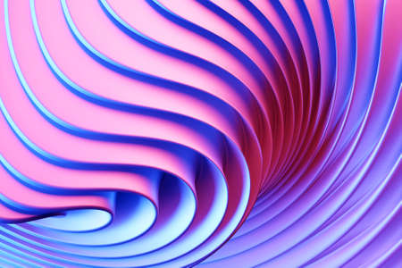 3d illustration of purple glowing color lines. technology geometry background.の写真素材