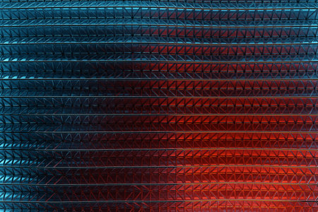 Blue and red horizontal stripes, patterns. Modern striped backgrounds. Lines of variable thickness. 3D illustrationの写真素材
