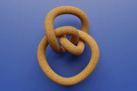 3D illustration of a brown node. Fantastic shape .Simple geometric shapesの写真素材