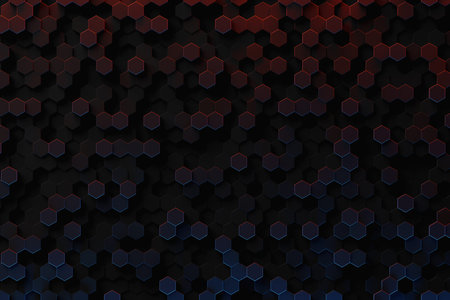 3d illustration of a black honeycomb monochrome honeycomb for honey. Pattern of simple geometric...