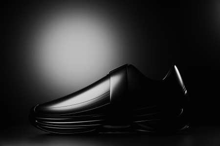 Sneaker premium 3d Render Object isolated on a black backgroundの写真素材