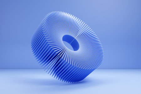 3d illustration of blue circle with many layers .Geometry backgroundの写真素材