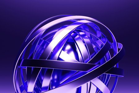 3D illustration of a purple node. Fantastic shape .Simple geometric shapes