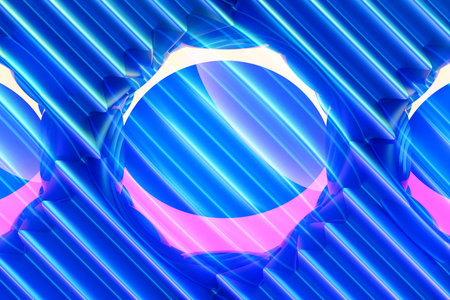 3D illustration of a glass sphere , crystals scatter on a blue background. Cyber ball sphere