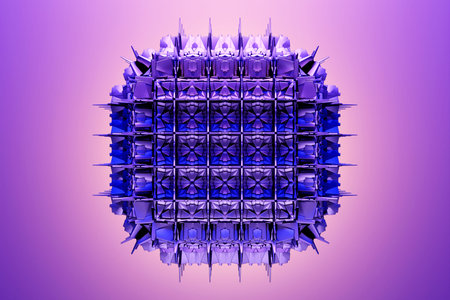 3d illusion pink isometric abstract shapes colorful shapes intertwined. 3D illustration