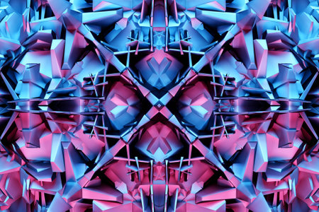 3D illustration, psychedelic background. Unique kaleidoscope design. beautiful illustrate. pattern for design. magic graphics.の写真素材