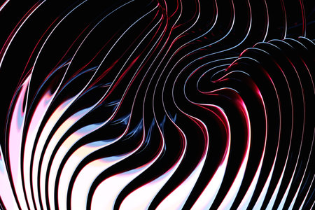 Abstract surface background with various multicolored wireframe lines. 3D rendering