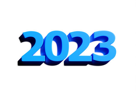 3D illustration inscription 2023 on a white background. changeability of years. Illustration of the...