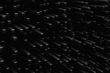 3d illustration black geometric pattern. Geometry background, pattern