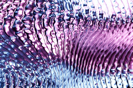 Abstract geometric lines design element. Purple horizontal striped background. 3d illustrationの写真素材