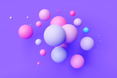 Close-up 3d colorful illustration. Different color geometric shapes: are placed at the same...