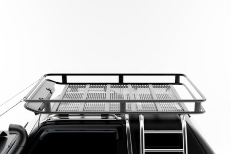roof rails for attaching an additional trunk on white background, 3D illustrationの写真素材