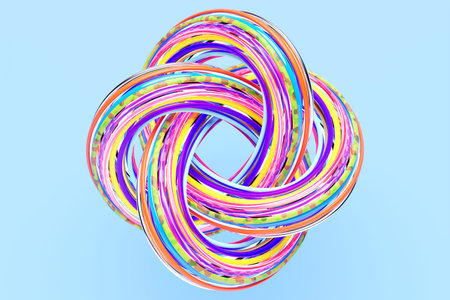 3D illustration of a colorful node. Fantastic shape .Simple geometric shapes