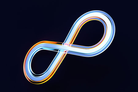 An infinity symbol made up of on an isolated black studio background - 3D illustration