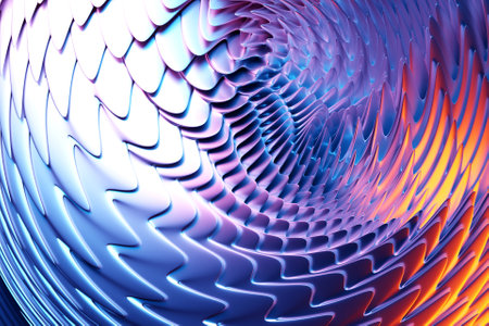 Abstract gradient and geometric stripes pattern.Pink pattern, 3D illustration.の写真素材