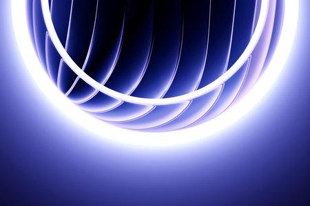 3D rendering abstract purple round shape, portal with frame . round spiral on monochrome isolated backgroundの写真素材