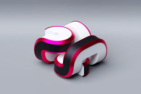 3D illustration of a colorful node. Fantastic shape .Simple geometric shapes