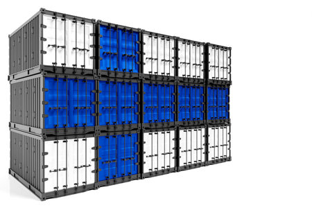 The concept of Finland export-import, container transporting and national delivery of goods. 3D...