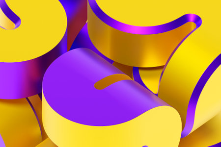 3D illustration of a colorful node. Fantastic shape .Simple geometric shapesの写真素材