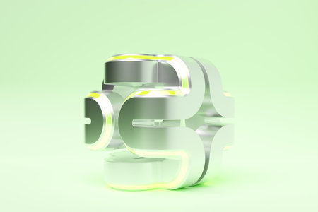 3D illustration of a colorful node. Fantastic shape .Simple geometric shapes