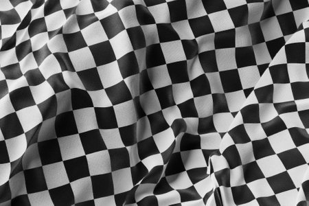 Folds of checkered fabric. texture. close-up. 3d illustration. high quality 3d illustrationの写真素材