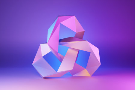 Abstract dynamic shape with ilghting smooth edges, sides. 3D illustration and rendering. elegant line background.の写真素材