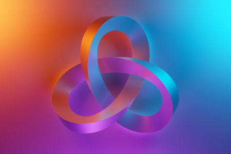 Abstract 3d design against colored background. Smooth shape 3d rendering under neon colorの写真素材