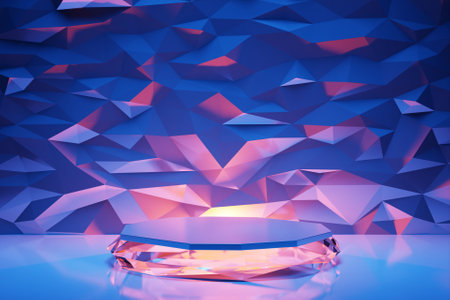 Blue realistic 3d cylinder pedestal podium. Abstract rendering geometric platform. product display presentation. minimal scene.の写真素材