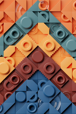 Modern minimalist design with realistic 3d rendering objects. abstract background. Poster in art trend style. 3D illustrationの写真素材