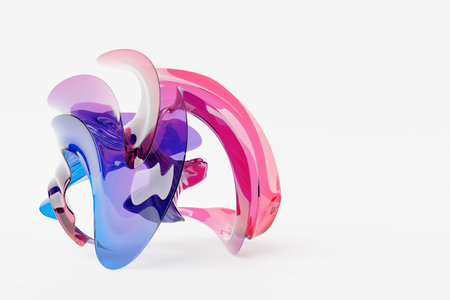Technical design with a variety of colorful elements. Abstract 3D illustration