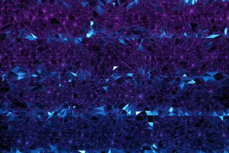 Purple polygonal pattern with triangles, geometric 3d texture
