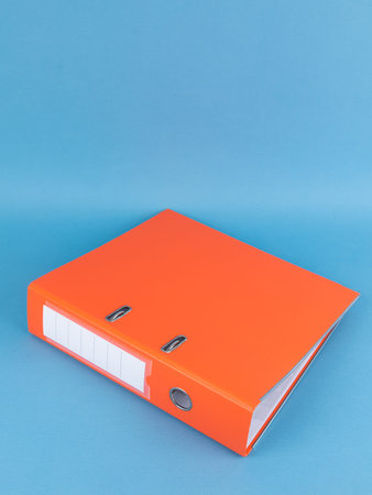 Orange Binder File Folder, close up. brand identity design set mockup: folder, business